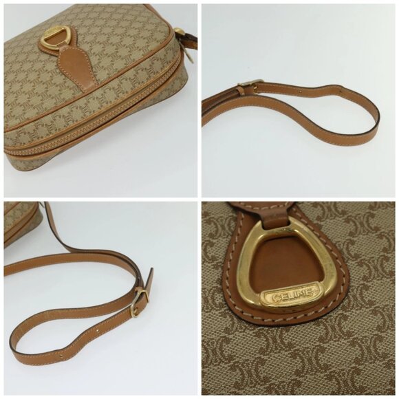 CELINE Macadam Canvas Shoulder Bag PVC Beige Gold Auth 126031 - Picture 16 of 16